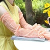 韩版夏季长款女式开车防紫外线蕾丝袖套 双层防晒护袖（压皱雪纺款）(淡蓝)