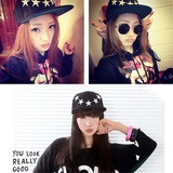 韩国版刺绣五角星星拼色平沿棒球帽 时尚潮男女嘻哈鸭舌帽