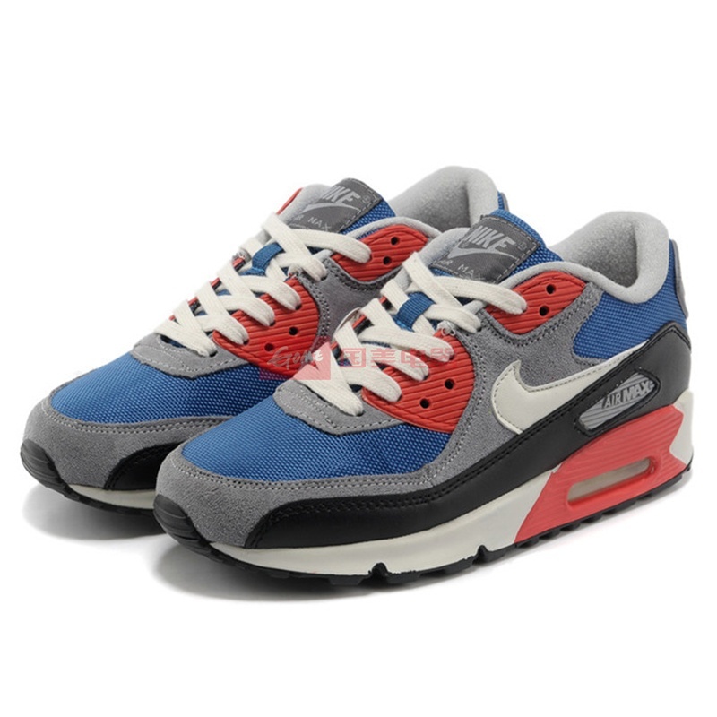 nike耐克2015air max全掌气垫秋冬运动男鞋女鞋情侣跑步鞋(灰蓝红 38)