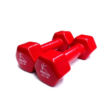 enpex乐士浸塑彩色哑铃家用健身男士女士儿童哑铃哑铃颜色随机发10lb