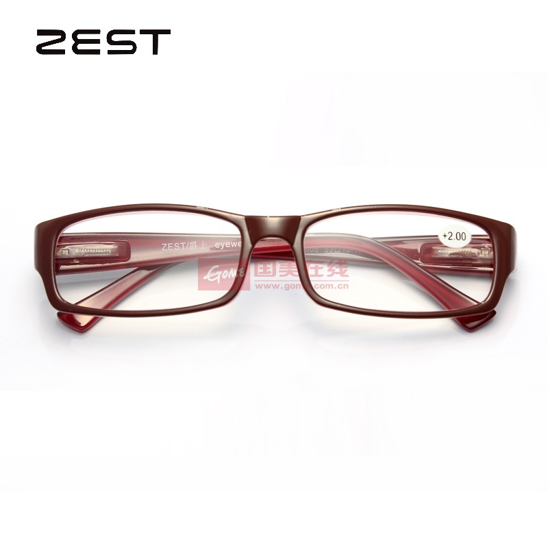 镜界眼镜 zest时尚防辐射老花镜男女 1005(深红色 300度)