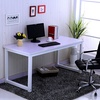 苏鼎简约办公桌简易书桌 台式电脑桌 写字台学习桌钢木复合办公桌(白面白架 1)