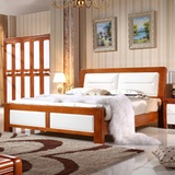 御品梓匠 主卧室成套家具 1.8米双人普通实木床+2个床头柜+1.8米标准床垫+五门衣柜+梳妆台(1800x2000 一套成套家具)